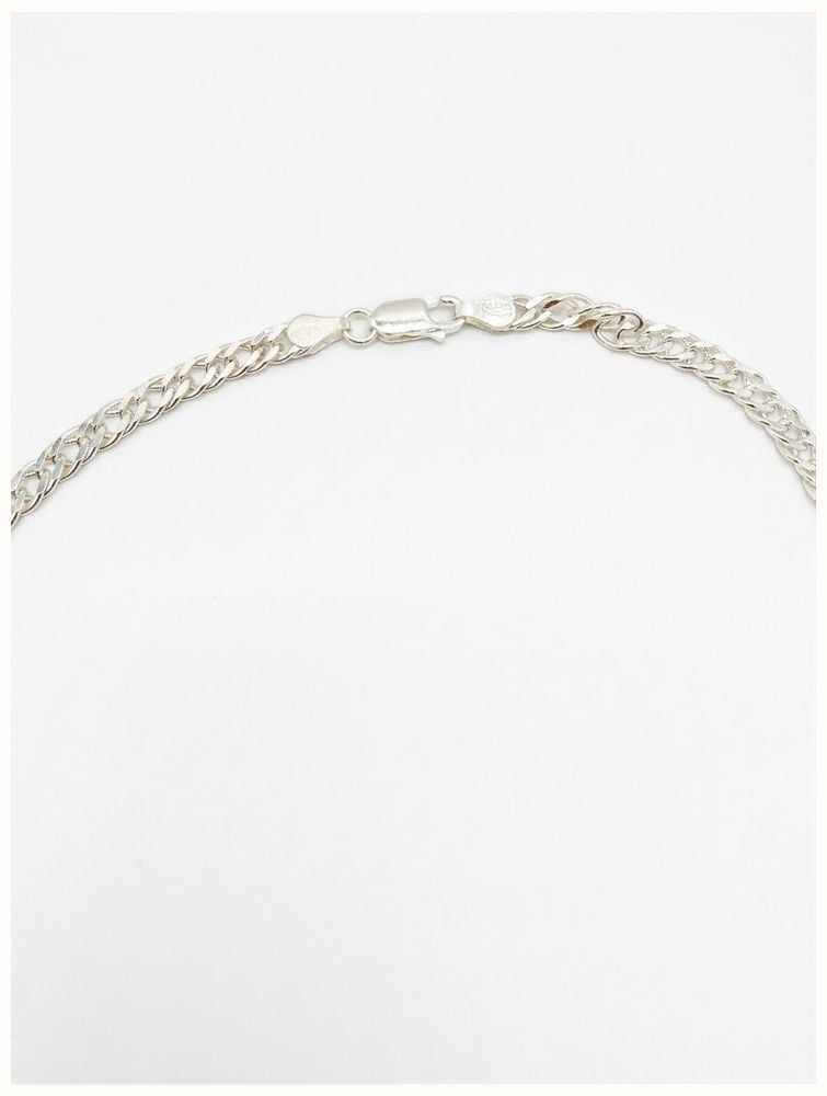 Silver Double Curb Lobster Clasp Chain 26" G1018/26 - 別ビュー 3