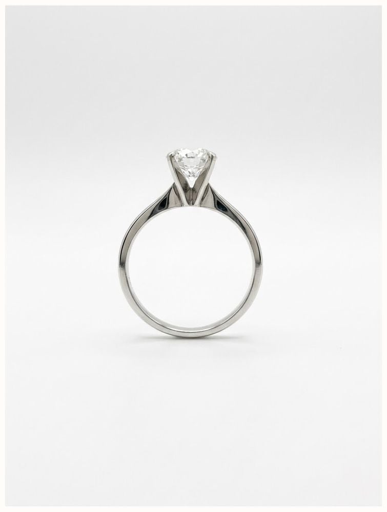 Platinum 1.00ct Rbc Diamond E Si2 Xxx N 4 Claw Plat Mount J11854 - 备用视图 3