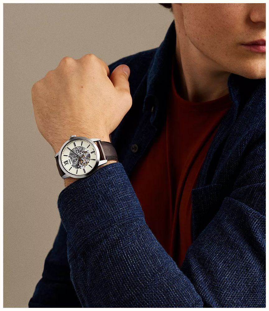 Fossil Townsman 44 mm Automatic Brown Leather ME3299 - widok alternatywny 4