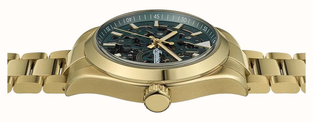 Ingersoll THE DECK Automatic (40mm) Green Skeleton Dial / Gold PVD Stainless Steel Bracelet I18402 - 备用视图 2