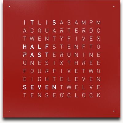 QLOCKTWO EARTH 45 STEEL SERIES RED PEPPER (English) - RAL 9005 Black QT4ENREPC-UK BLACK