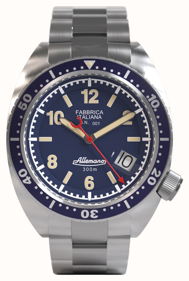 Allemano Blue Shark Diver Del 1973 (42 Mm) Quadrante Blu/bracciale