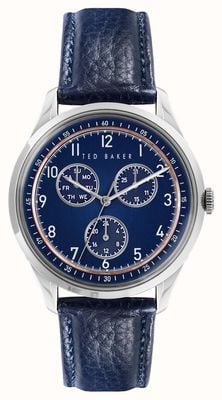 Ted Baker | daquir multi | mostrador azul | pulseira de couro azul | BKPDQS107
