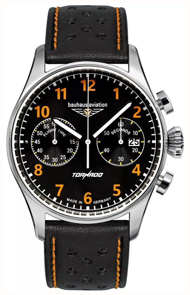 Bauhaus Herren-Chronograph „Flieger-Tornado“ (42 Mm) Schwarzes