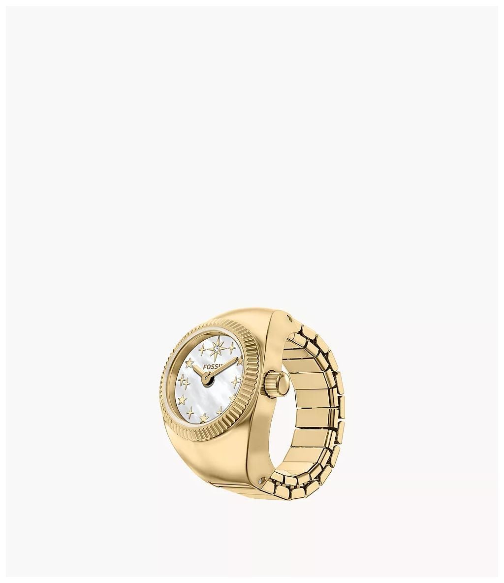 Fossil Anneau de 15 mm, deux aiguilles, acier montre