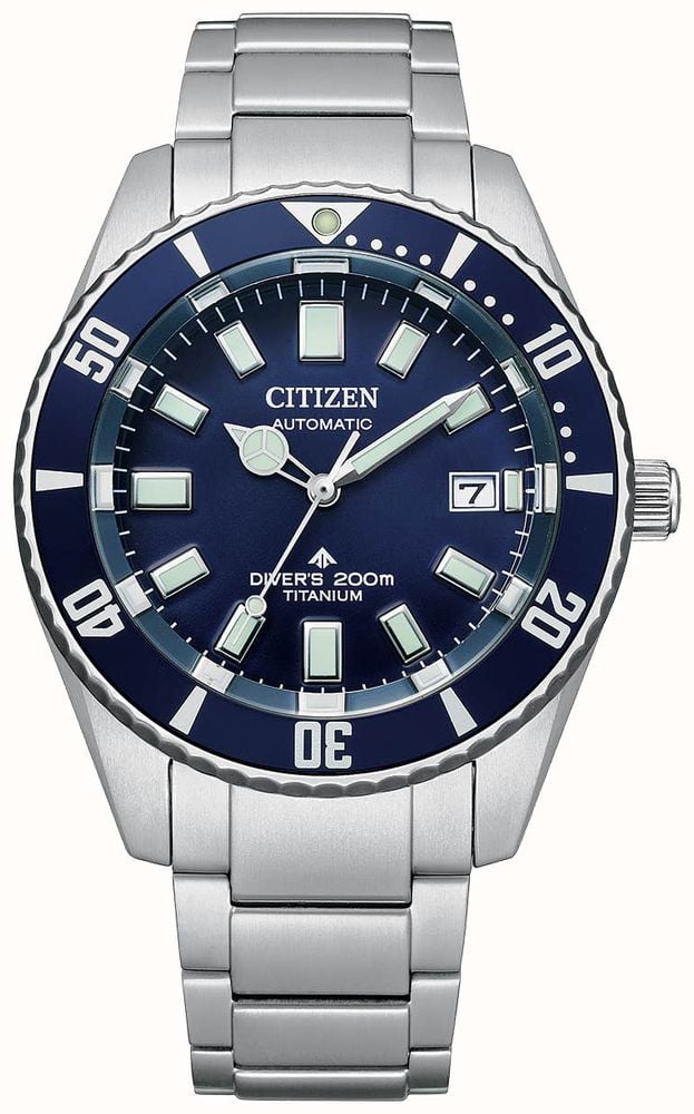 Citizen Promaster diver автоматический супертитановый (41 мм) синий  циферблат / титановый браслет NB6021-68L