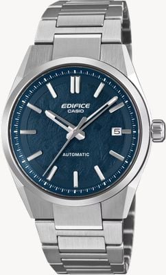 Casio Edifice EFK-110 Serie Automatik (38 mm) blaues galvanisiertes Zifferblatt / Edelstahlarmband EFK-110D-2AER