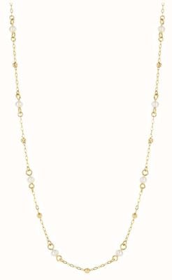 Elements Gold 9ct Yellow Gold Freshwater Pearl Fine Link Chain Necklace GN367W