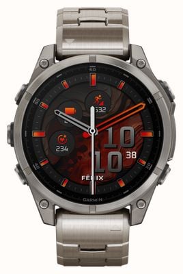 Garmin Fenix 8 47mm AMOLED Sapphire Premium Multisport GPS Smartwatch Titanium Bracelet +Black Silicone Set 010-02904-40