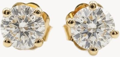 18ct Yellow Gold 1.00ct total 4 Claw Round Brilliant Cut Diamond Stud Earrings ER100-K-Y