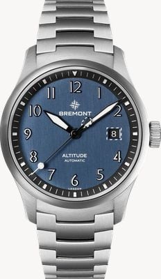 Bremont Altitude Date Automatic (39mm) Brushed Blue Galvanic Metal Dial / Stainless Steel Bracelet ALT39-DT-SS-BL-B
