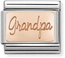Nomination Classic PLATES In Stainless Steel With 9k Rose Gold CUSTOM Grandpa Plate Charm 430101/35