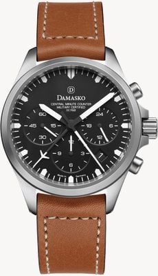Damasko DC76/2 Automatic Chronograph (41mm) Black Dial / Brown Leather Strap DC76/2 BROWN LEATHER