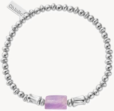ChloBo Calming Spirit Stone Bracelet - Amethyst - 925 Sterling Silver (18cm) SBSSLA