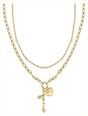 BOSS Jewellery Amara Gold Tone Ion Plated Stainless Steel Crystal Necklace 1580883 - vista alternativa 2
