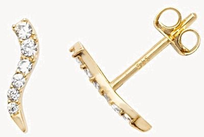 9k Yellow Gold Cubic Zirconia Stud Earrings ES589