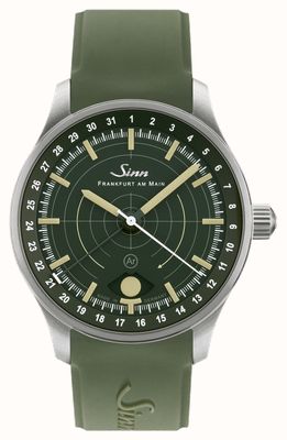 Sinn 308 Hunting Watch (40mm) Dark Green Dial / Green Silicone Strap 308.010 SILICONE