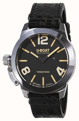 U-Boat Classico 40 stratos (40mm) cadran noir / bracelet cuir noir vieilli laser 9002