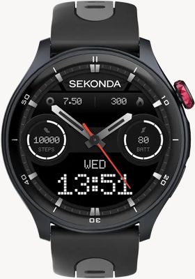 Sekonda Active Pro GPS Smartwatch (47mm) Digital Display / Black Silicone Strap 30239