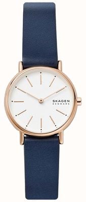 Skagen Relógio Signatur com pulseira de couro azul SKW2838