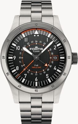 FORTIS Flieger F-43 Triple-GMT Original (43 mm) Titan-Blockarmband F4260000