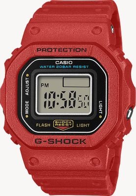 Casio Наручные часы G-shock nano dw-5600 (20 мм), цифровой циферблат / красный ремешок из биоразлагаемой смолы. DWN-5600-4ER