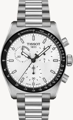 Tissot Pr516 石英计时码表（40毫米）白色表盘/不锈钢表带 T1494171101100