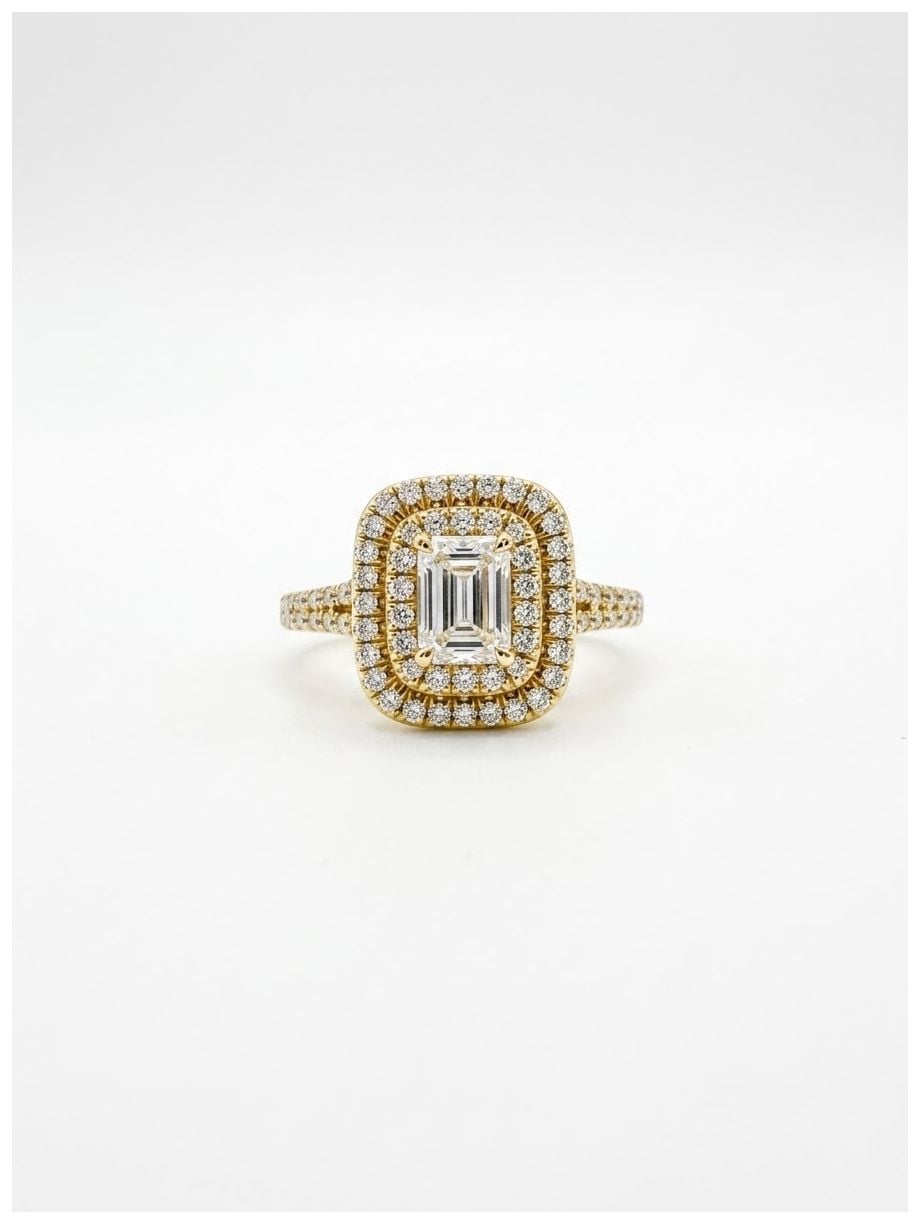 James Moore & Co Emerald And Round Brilliant Natural Diamond Jewellery