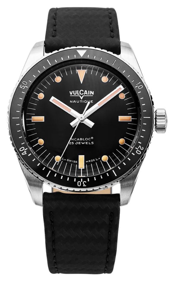 Vulcain Skindiver Nautique Automatic 38mm Black Dial  Watch