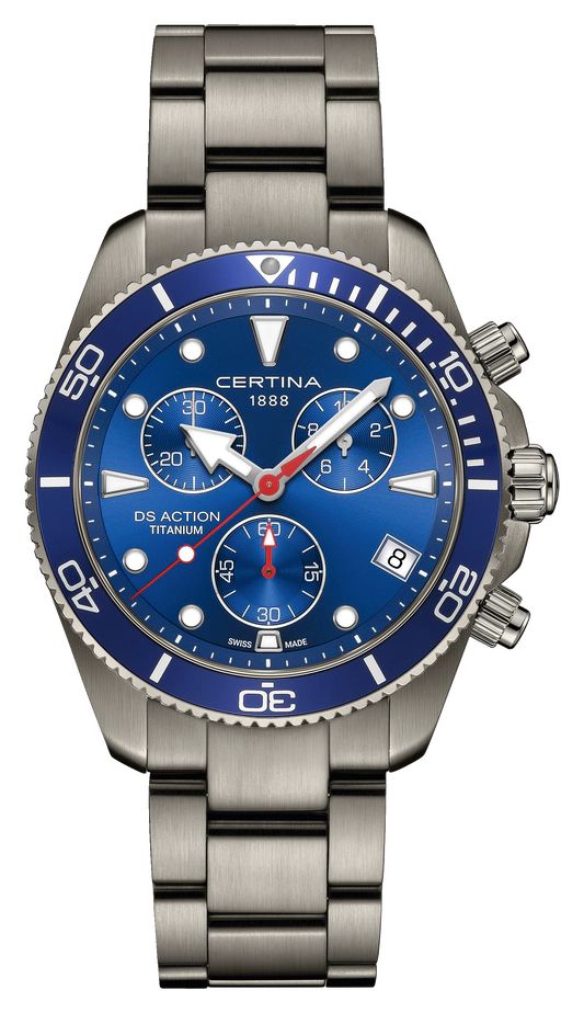 Certina DS Action Chrono Quartz (42 mm) cadran bleu montre