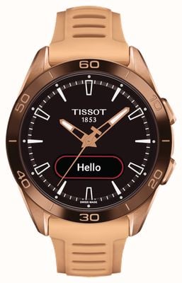 Tissot T-Touch Connect Sport (43.75mm) Black Hybrid Dial / Peach Silicone Strap T1534204705105