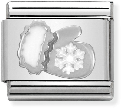 Nomination Classic Glove Snowflake Sterling Silver & Steel Enamel Charm 330204/03