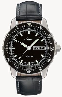 Sinn 104 st sa i relógio piloto clássico com pulseira de couro gofrado alligator 104.010-BL44201851001225401A