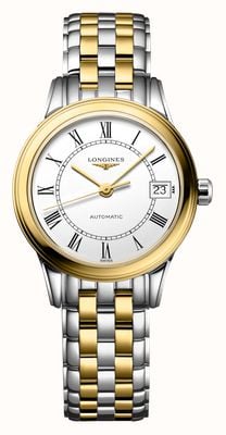 LONGINES フラッグシップクラシック自動巻き（26mm）ホワイトダイヤル／ツートーンステンレススチールブレスレット L42743217