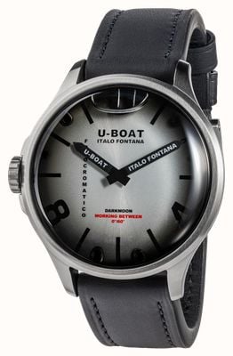 U-Boat Darkmoon Kama SS (46.5mm) Photochromic Grey-Purple Soleil Dial / Black Calfskin Leather Strap Watch 3338