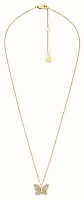 Fossil Sutton Gold Tone Crystal-Set Butterfly Necklace JF04920710