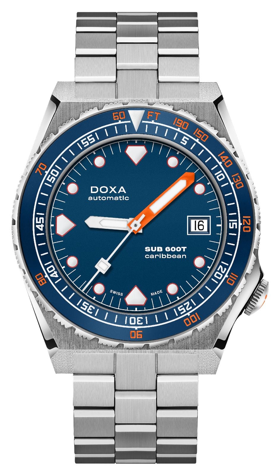 DOXA Sub 600t Caribbean (40 mm) cadran bleu foncÃ© emblÃ© montre