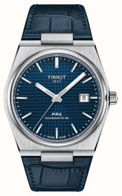 Tissot Prx 40mm automatique | cadran bleu | bracelet en cuir bleu T1374071604100