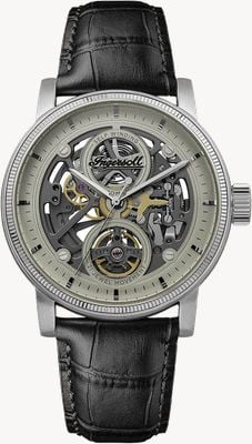 Ingersoll THE GUY Automatic (44mm) Grey Skeleton Dial / Black Leather Strap I17501