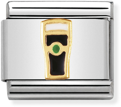 Nomination COMPOSABLE Classic U.K Stainless Steel With Enamel And 18k Gold Guinness 030250/04