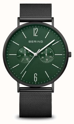 Bering Classic | homens | tapete preto | pulseira de malha preta 14240-128