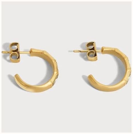 Guess Womens Gold Plated Stainless Steel LES BAGUETTES Earrings UBE06332YG - альтернативный вид 2