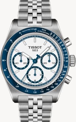 Tissot Pr516 automatische chronograaf (41 mm) witte wijzerplaat / roestvrijstalen band T1494621101100
