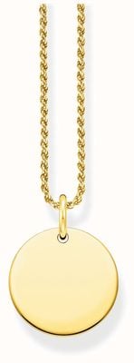 Thomas Sabo Gold Plated Plain Coin Twist Chain Necklace 50cm KE2133-413-39-L50