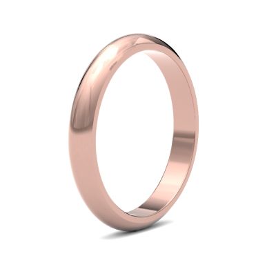 James Moore Wedding Rings | 9ct Rose Gold | 3mm | Heavy | D-Shape | AG_3LHD-9R
