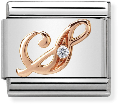 Nomination Classic Letter S 9ct Rose Gold & Steel Charm 430310/19