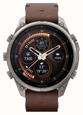 Garmin Fenix 9 Pro InReach 47mm Premium GPS Smartwatch - Titanium With Walnut Leather Watch 010-04336-41