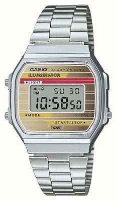 Casio Vintage chronograf z alarmem iluminatorem - stal nierdzewna A168WEHA-9AEF
