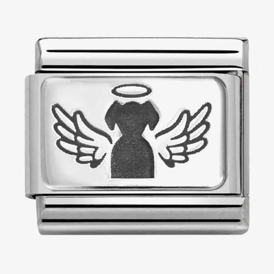 Nomination Composable Classic PLACCHE (IC) Acciaio E Argento 925 Cane Con Ali 330111/46
