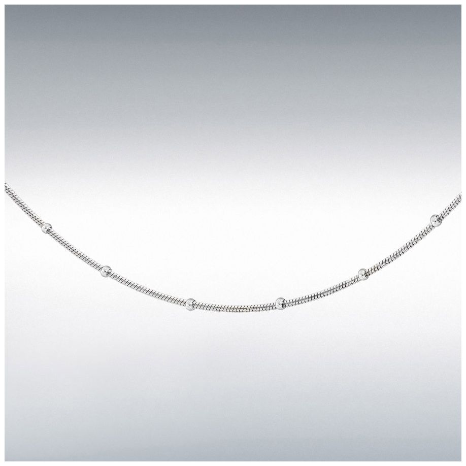 James Moore & Co Sterling Silver 2.1mm Round Snake and Ball Jewellery